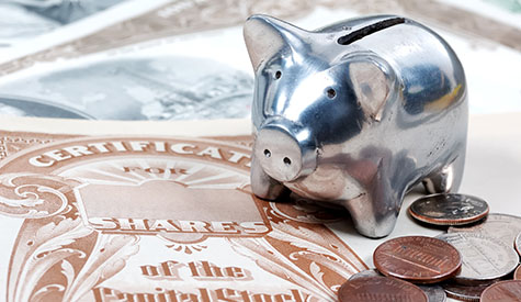 Picture of piggy bank and money