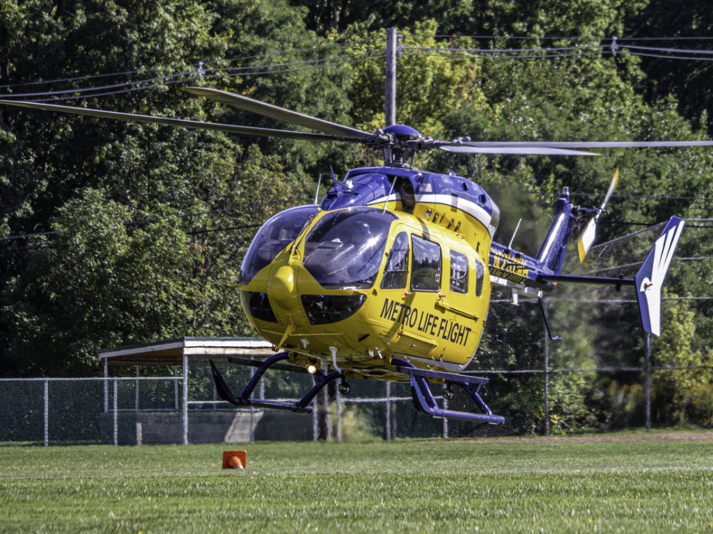 Life Flight Helicopter Appearance on Field