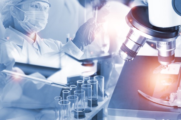 Composite of various medical research equipment