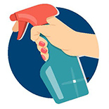 Clean surfaces often to stop the spread of COVID-19