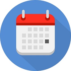 Icon of a monthly calendar depicting and upcoming event