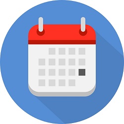 Icon of a monthly calendar depicting and upcoming event