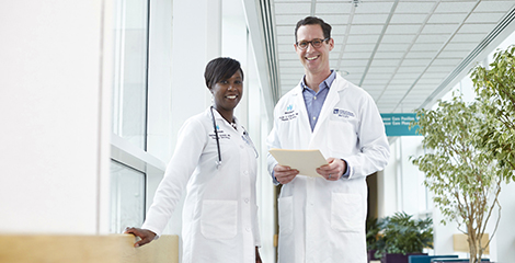 Two doctors smiling