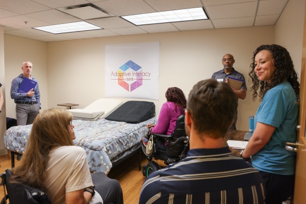 A room at the Adaptive Intimacy Lab being shown to visitors