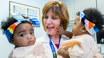 Dr. Terry Stancin with Kids