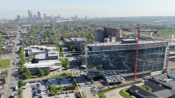 Above ground view of the new MetroHealth main campus hospital