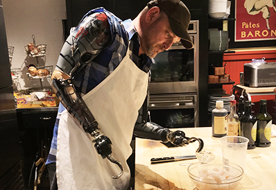 Billy Parker at Upper Limb Loss Cooking Class