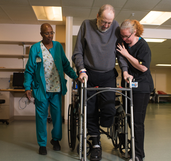 Man receiving physical therapy