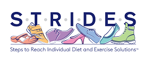 STRIDES logo showing shoes in front of the word STRIDES