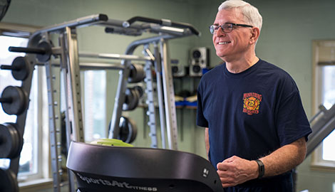 Man on treadmill