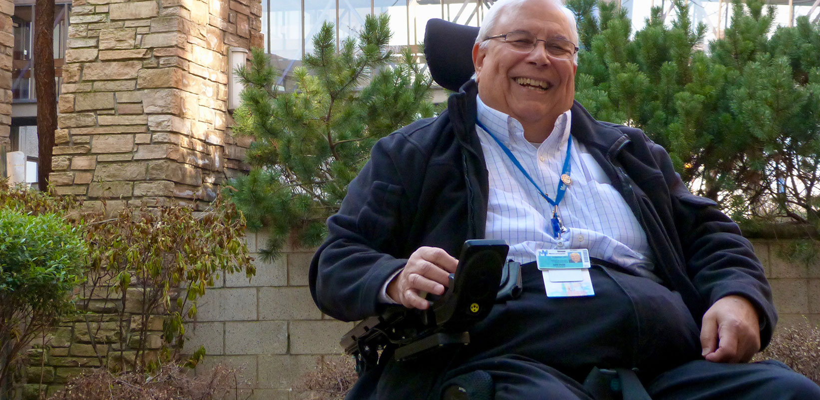 Volunteer Herb Werner on Site of Future OBC Therapy Garden