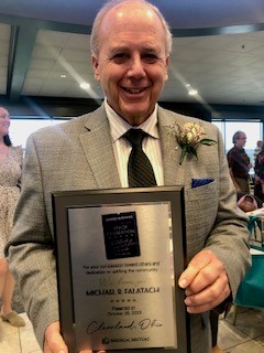 Mike Falatach with the Medical Mutual Outstanding Senior Volunteer Award