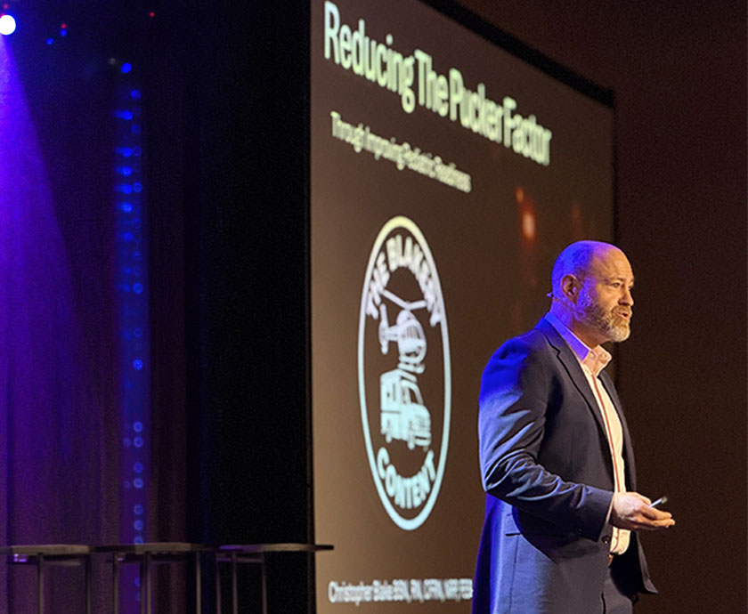 Chris Blake presenting