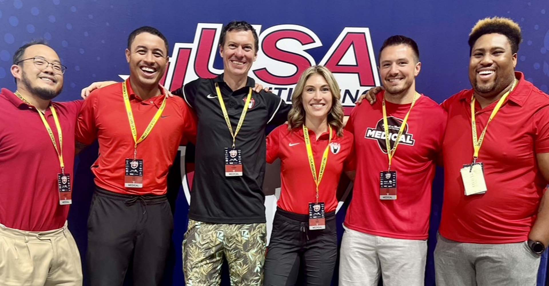 Barnes and some of her colleagues and teammates.
