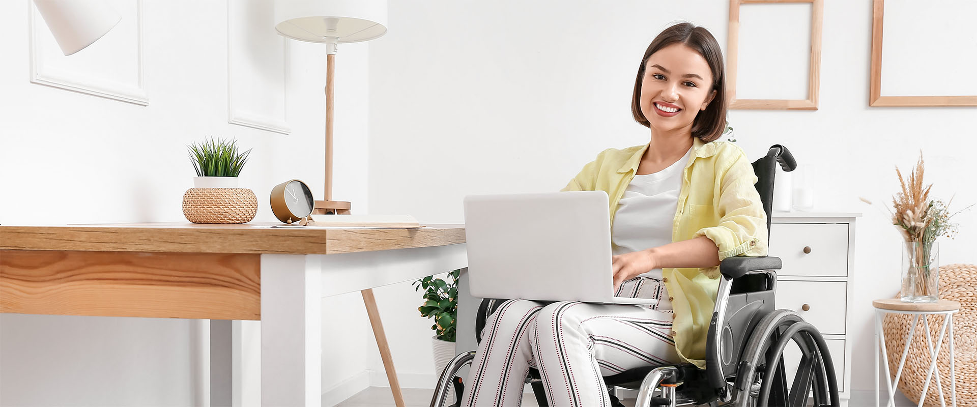 Woman in wheelchair