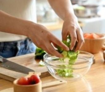 Preparing vegetables in the kitchen