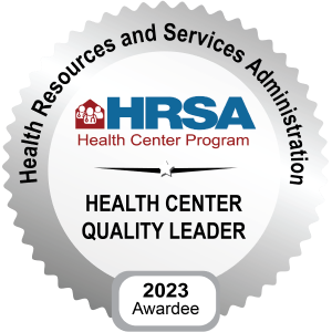 2023 Community Health Quality Recognition Health Center Quality Leader badge
