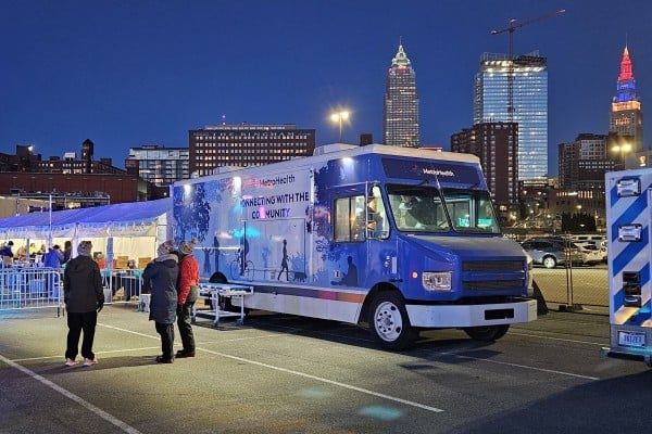 MetroHealth Event Medicine's Mobile Unit at a nighttime event