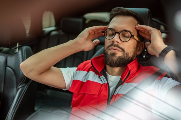 A first responder trying to catch a breath in a stressful time
