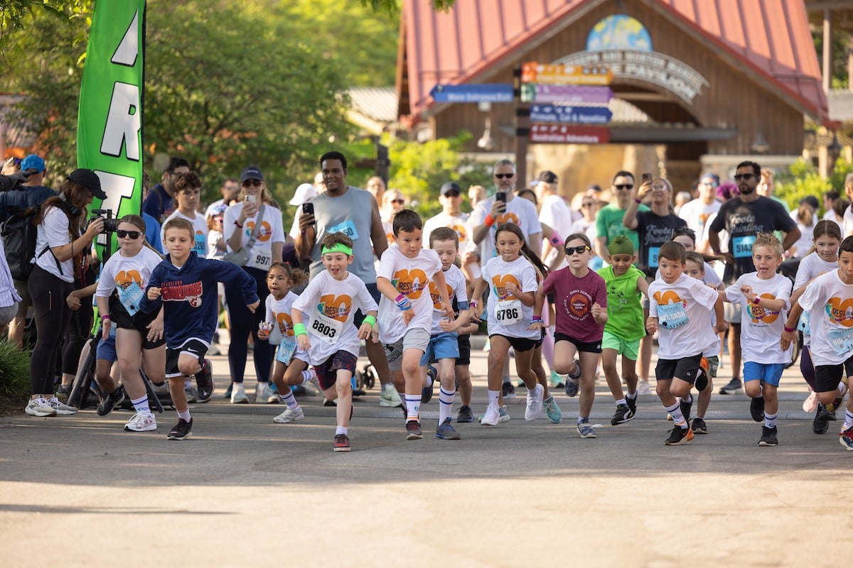 The start of the kids' fun run