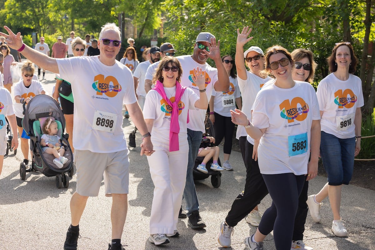 MetroHealth CEO Christine Alexander-Rager mid-run