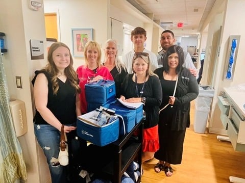 Subaru representatives arriving with gifts for MetroHealth patients