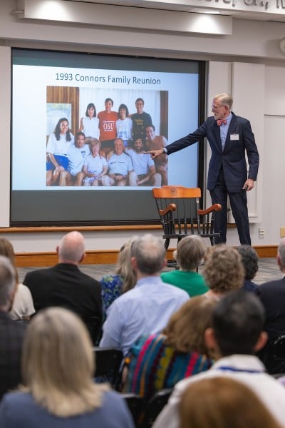 Dr. Connors making a presentation