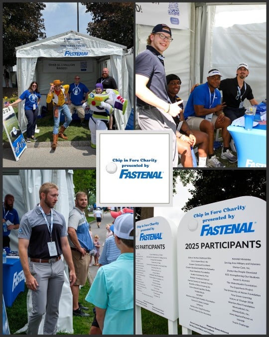 Collage of Chip In Fore Charity event