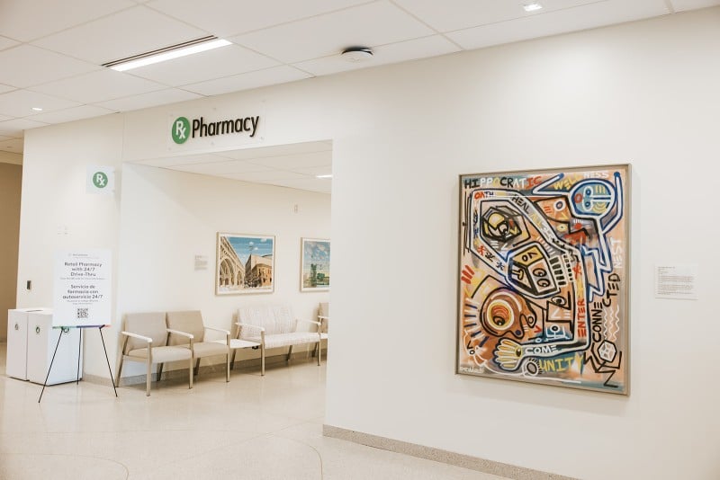 A vivid picture by the entrance to the OPHC Pharmacy
