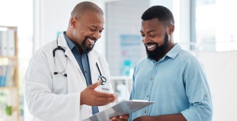 Doctor talking to patient