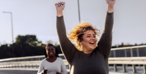 woman celebrating