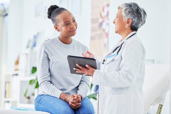 Woman and doctor having a discussion