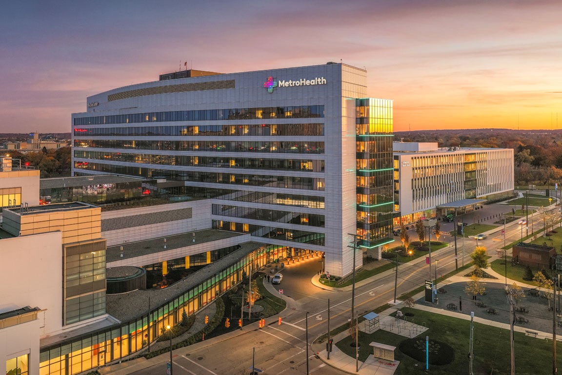 Exterior view of MetroHealth Main Campus Medical Center