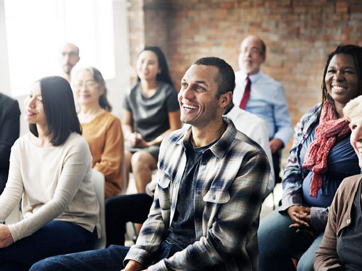 Crowd listening to a seminar