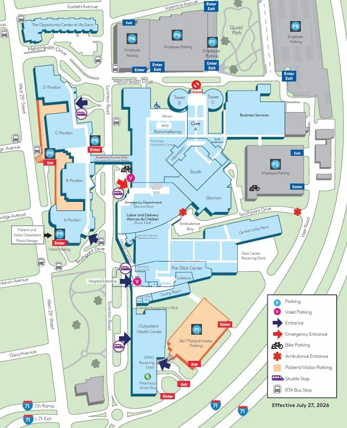MetroHealth Main Campus Map