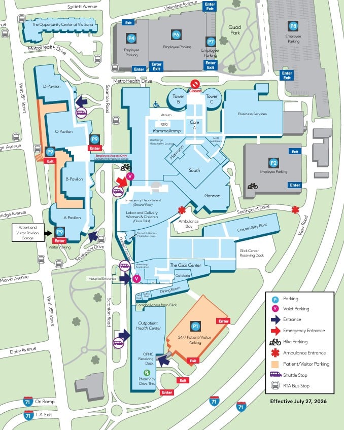 MetroHealth Main Campus Map