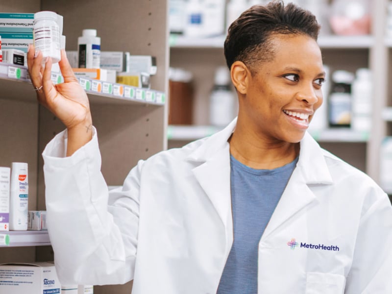Pharmacist working in pharmacy