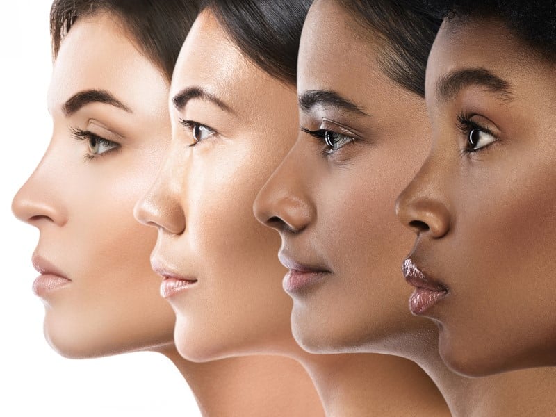 Women's face profiles