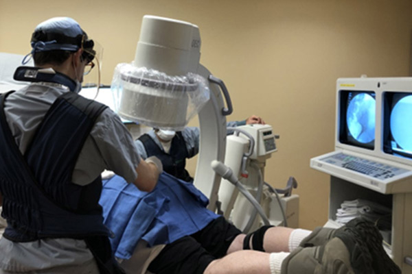 A noninvasive back therapy performed with specialized equipment
