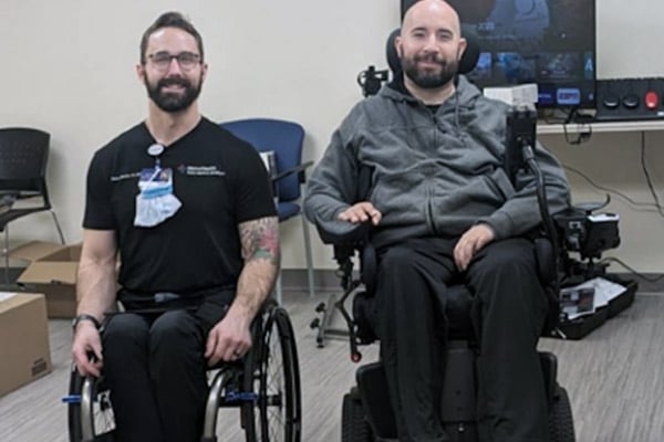 People in wheelchairs in the Adaptive Life Technologies Lab
