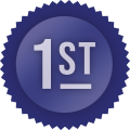 First place ribbon badge