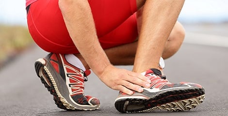 Person with ankle sprain