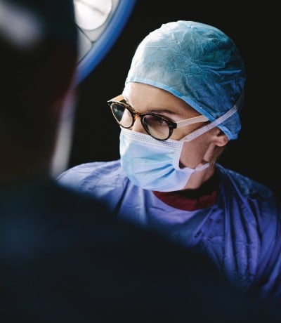 A surgeon in the operating room