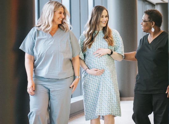 Healthcare providers with pregnant patient